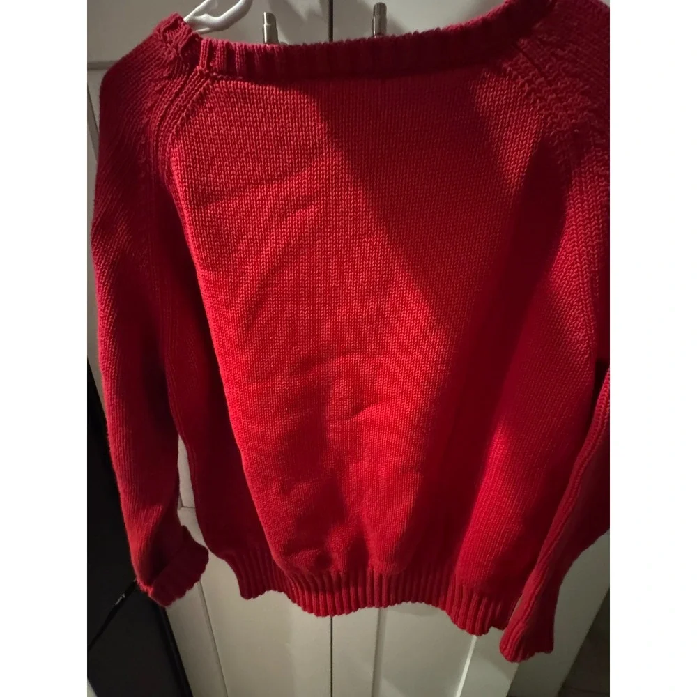 Pink Pineapple DAWGS Red Knit Sweater Women's Size S‎